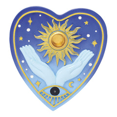 Fujima Sun Heart Flat Incense Burner - 6"