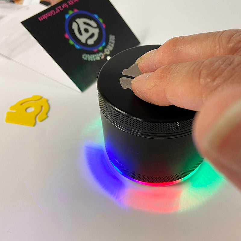 LED Light Show Herb Grinder ~ Magnetic Lid - 4 Pieces with Screen Catcher