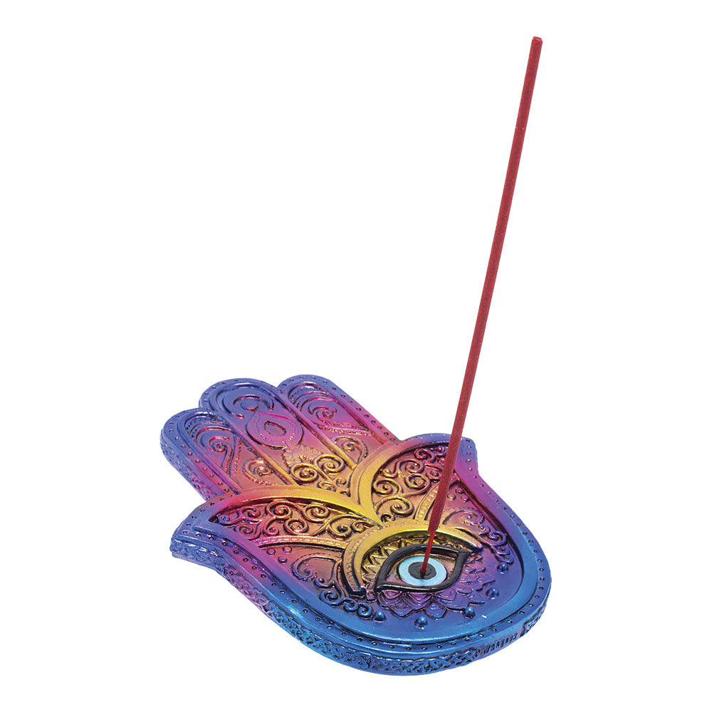 Fujima Hamsa Hand Flat Incense Burner - 6"