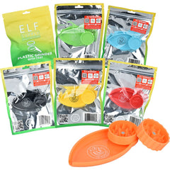 ELF Plastic Grinder With Tray - 1.5" / 2pc / 6CT BOX
