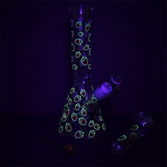 Pulsar Fruit Series Strawberry Cough Herb Pipe Glow Duo - 10" / 14mm F