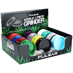 Pulsar Acrylic Grinder - 2pc / 2" / Assorted Colors 12PC DISPLAY