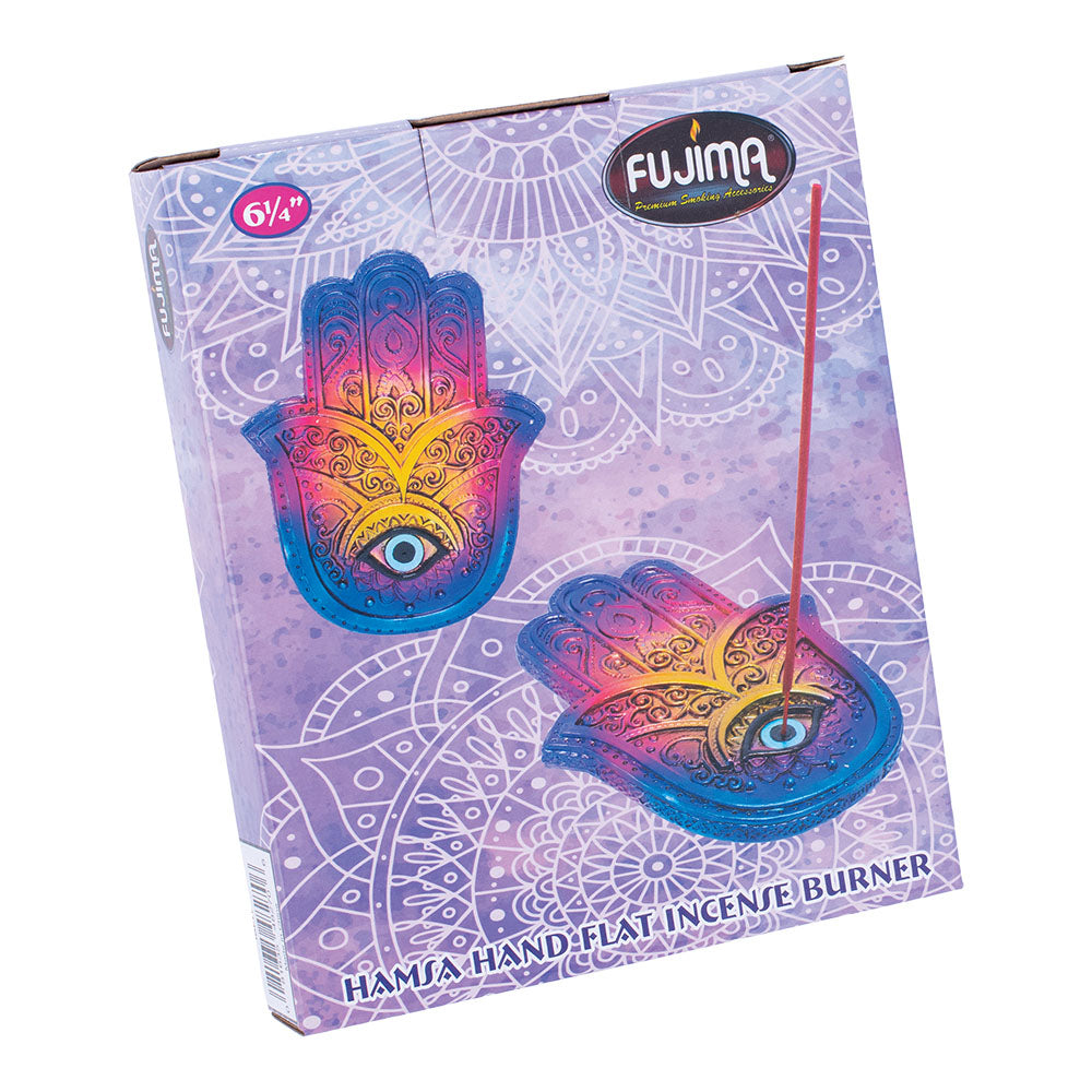 Fujima Hamsa Hand Flat Incense Burner - 6"