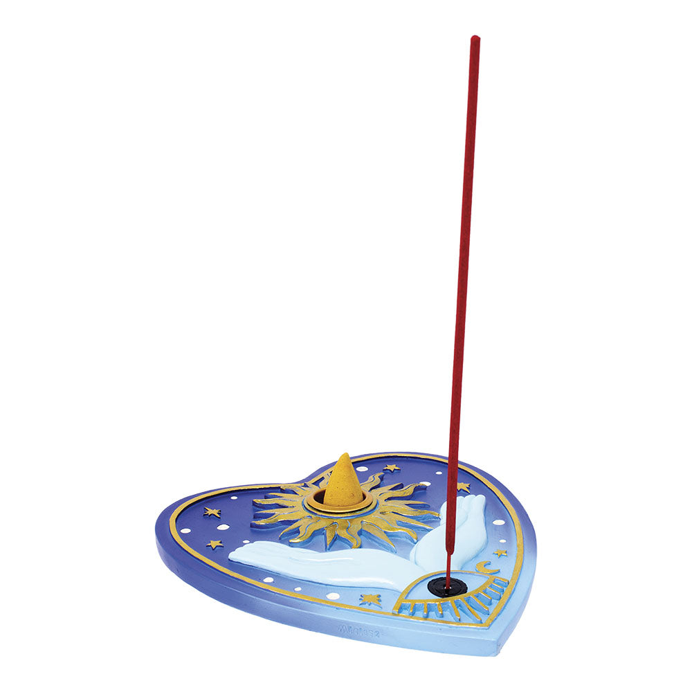 Fujima Sun Heart Flat Incense Burner - 6"