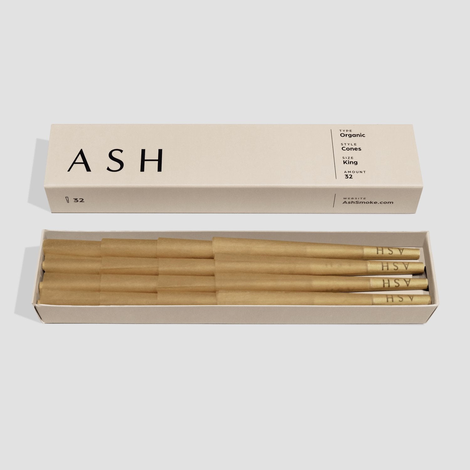 ASH Cones | Organic | 32 Count | Box