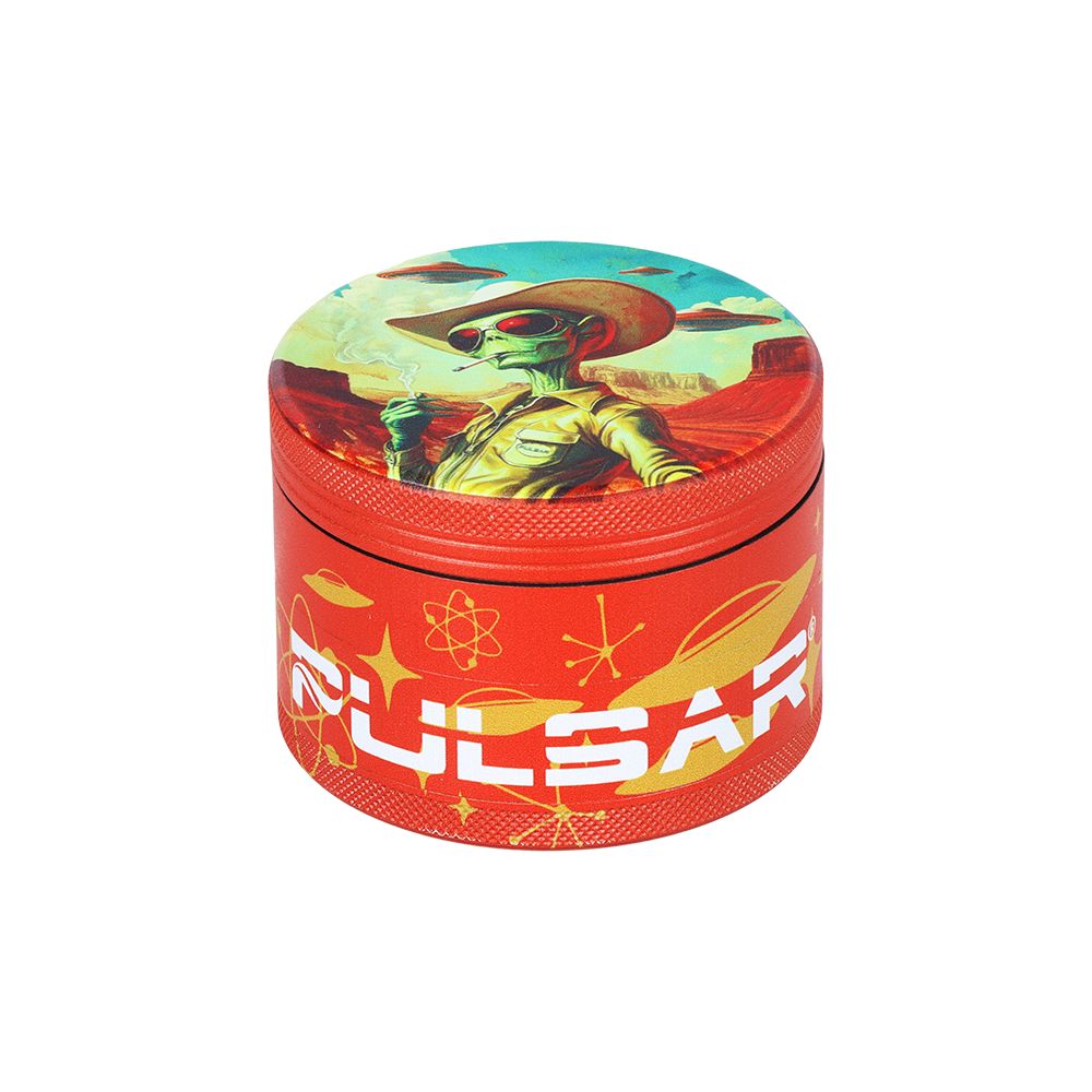 6CT DISPLAY - Pulsar Design Series Aluminum Grinder V2 - 4pc / 2.5" / Assorted Designs
