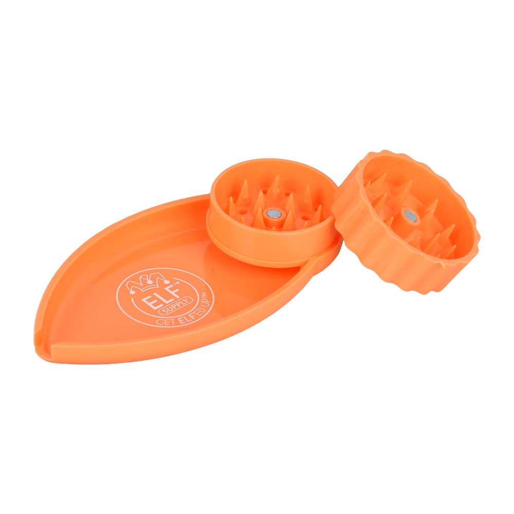 ELF Plastic Grinder With Tray - 1.5" / 2pc / 6CT BOX