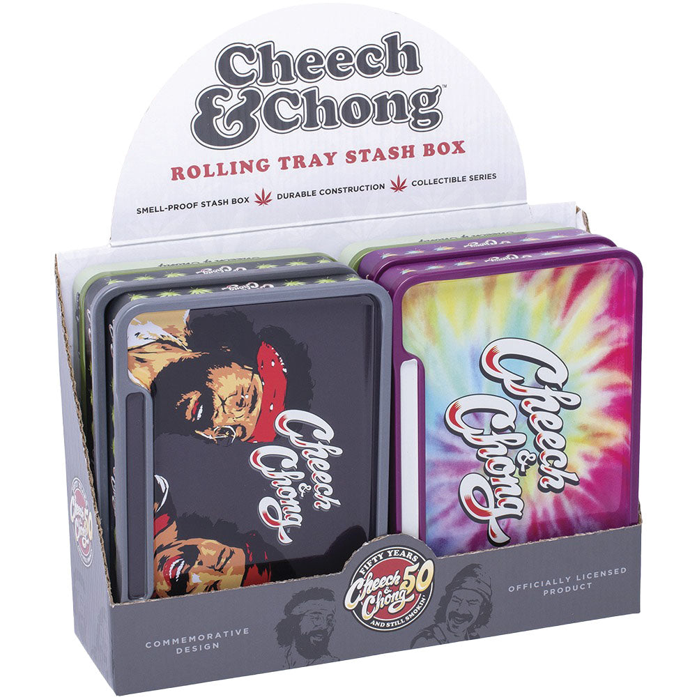 Cheech & Chong Rolling Tray Stash Box | 8"x5.75" | Asst | 6PC