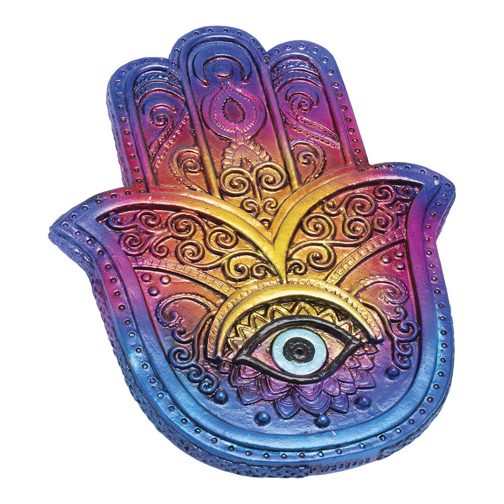 Fujima Hamsa Hand Flat Incense Burner - 6"
