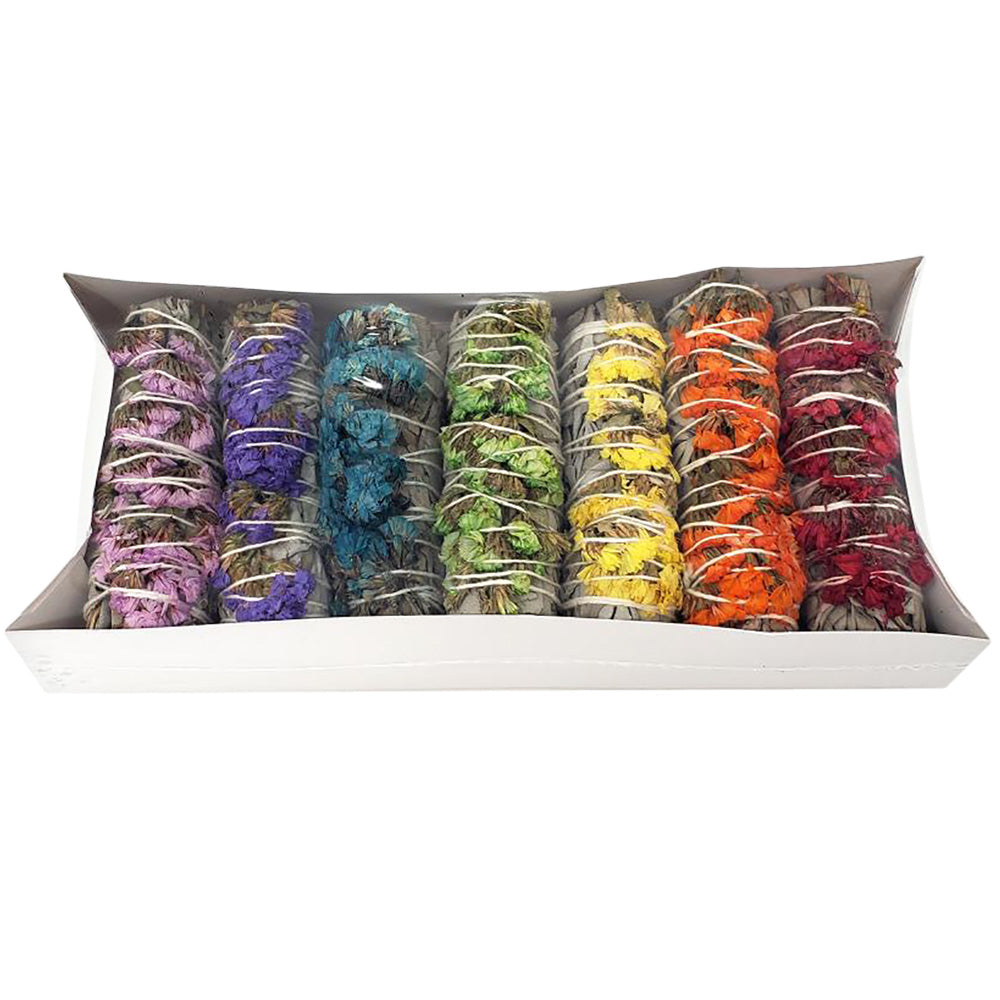 7PC Set - White Sage / Sinuata Bundle - 4" / Asst Colors