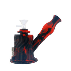 Silicone  3 in 1 Water Pipe - 7" / 14mm F / Colors Vary