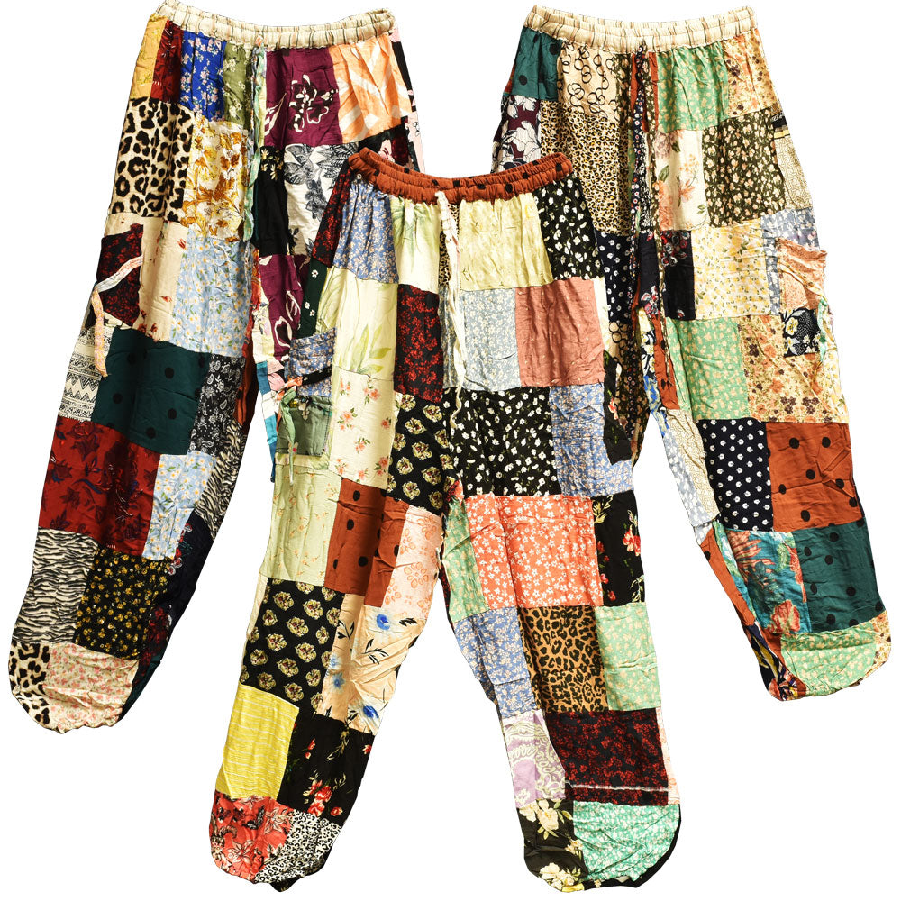 Colorful Patchwork Harem Pants - 36"/ Colors Vary