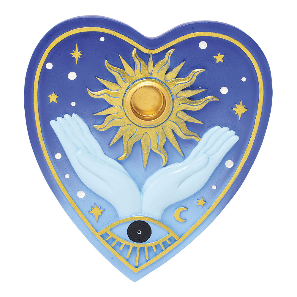 Fujima Sun Heart Flat Incense Burner - 6"