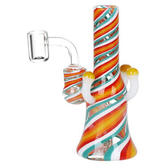 Pulsar Shroom Vision Wig Wag Glass Dab Rig - 5.75" / 14mm F / Colors Vary